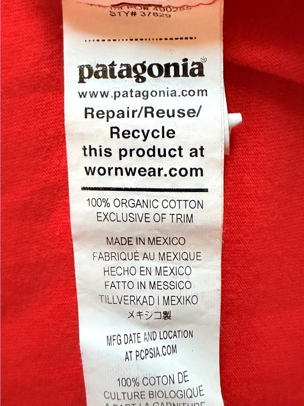 Patagonia Organic Boxy Red Long Sleeve Tee - Picture 6 of 10